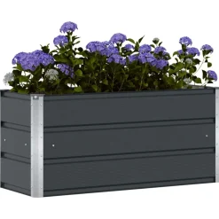 Tuin & Gazon*vidaXL Plantenbak 100 x 40 x 45 cm Staal Antraciet