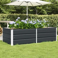 Tuin & Gazon*vidaXL Plantenbak 160 x 80 x 45 cm Staal Antraciet