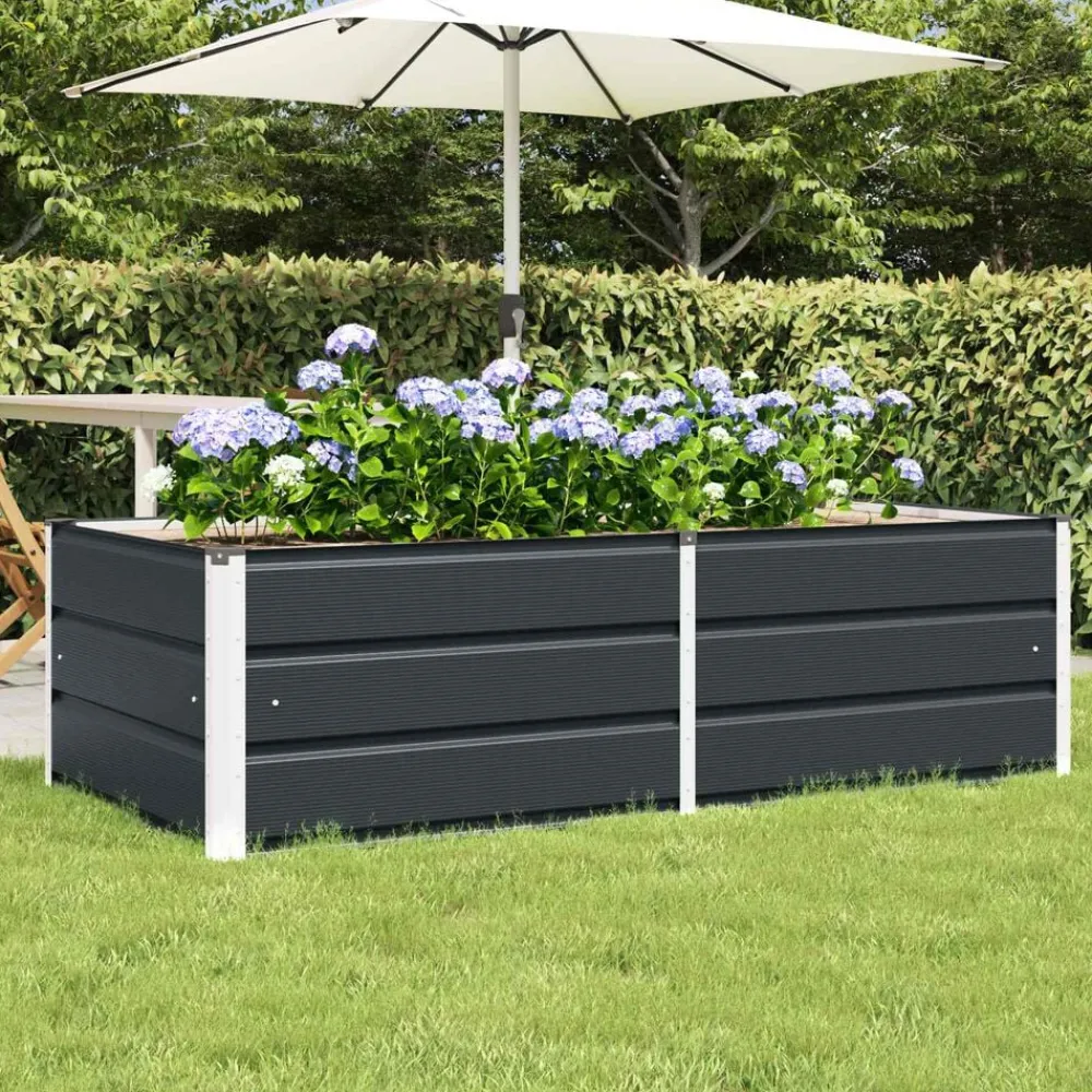 Tuin & Gazon*vidaXL Plantenbak 160 x 80 x 45 cm Staal Antraciet