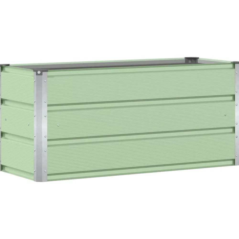 Tuin & Gazon*vidaXL Plantenbak 100 x 40 x 45 cm Staal Groen