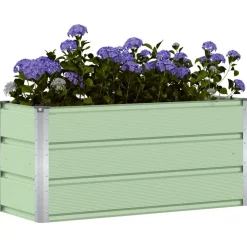 Tuin & Gazon*vidaXL Plantenbak 100 x 40 x 45 cm Staal Groen