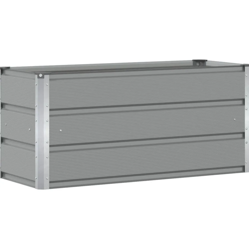 Tuin & Gazon*vidaXL Plantenbak 100 x 40 x 45 cm Staal Lichtgrijs