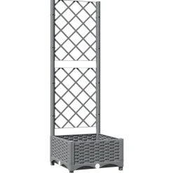 Plantenbak met latwerk 40x40x121,5 cm polypropeen>vidaXL Outlet