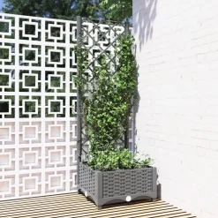 Plantenbak met latwerk 40x40x121,5 cm polypropeen>vidaXL Outlet