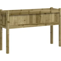 Tuin & Gazon*vidaXL Plantenbak met poten 110x31x70 cm geïmpregneerd grenenhout Naturel ge&iuml;mpregneerd