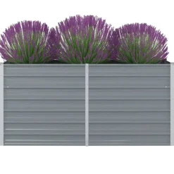 Tuin & Gazon*vidaXL Plantenbak verhoogd 160x80x77 cm gegalvaniseerd staal grijs