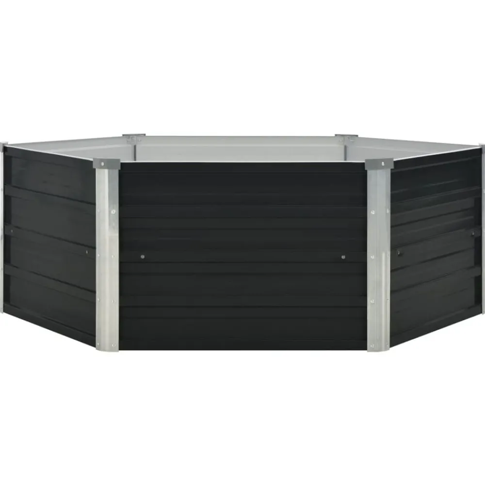 Tuin & Gazon*vidaXL Plantenbak verhoogd 129x129x45cm gegalvaniseerd staal Antraciet