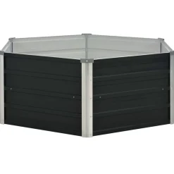 Tuin & Gazon*vidaXL Plantenbak verhoogd 129x129x45cm gegalvaniseerd staal Antraciet