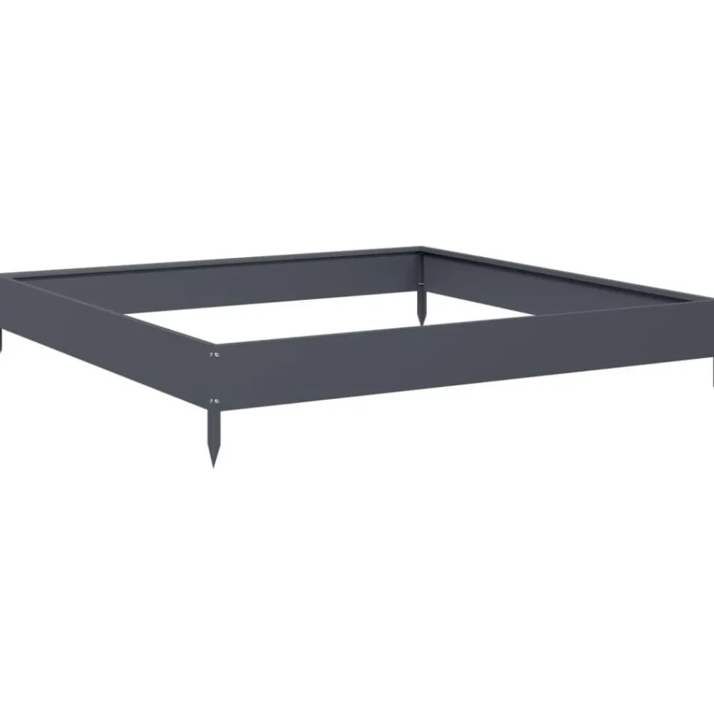 Tuin & Gazon*vidaXL Plantenbak verhoogd 100x100x18,5 cm staal antracietkleurig Staal/Antracietkleurig