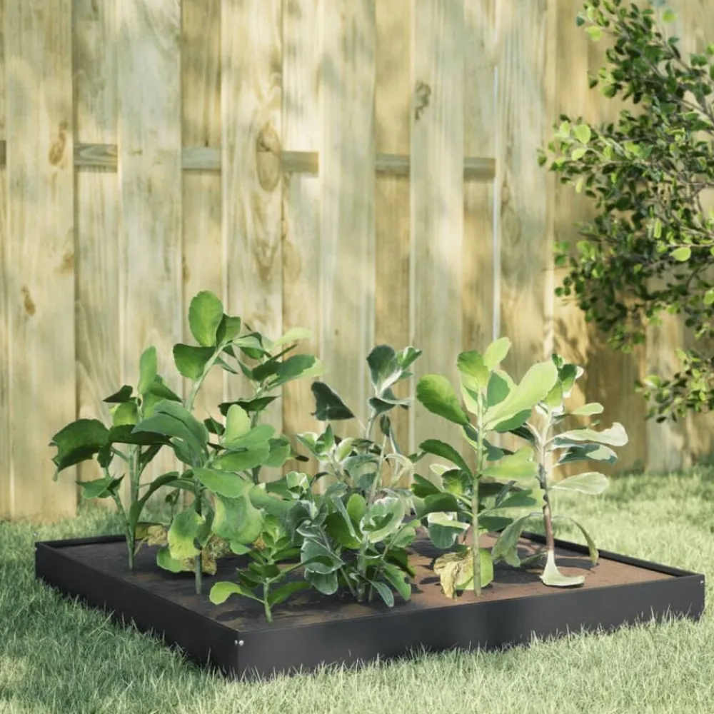 Tuin & Gazon*vidaXL Plantenbak verhoogd 100x100x18,5 cm staal antracietkleurig Staal/Antracietkleurig