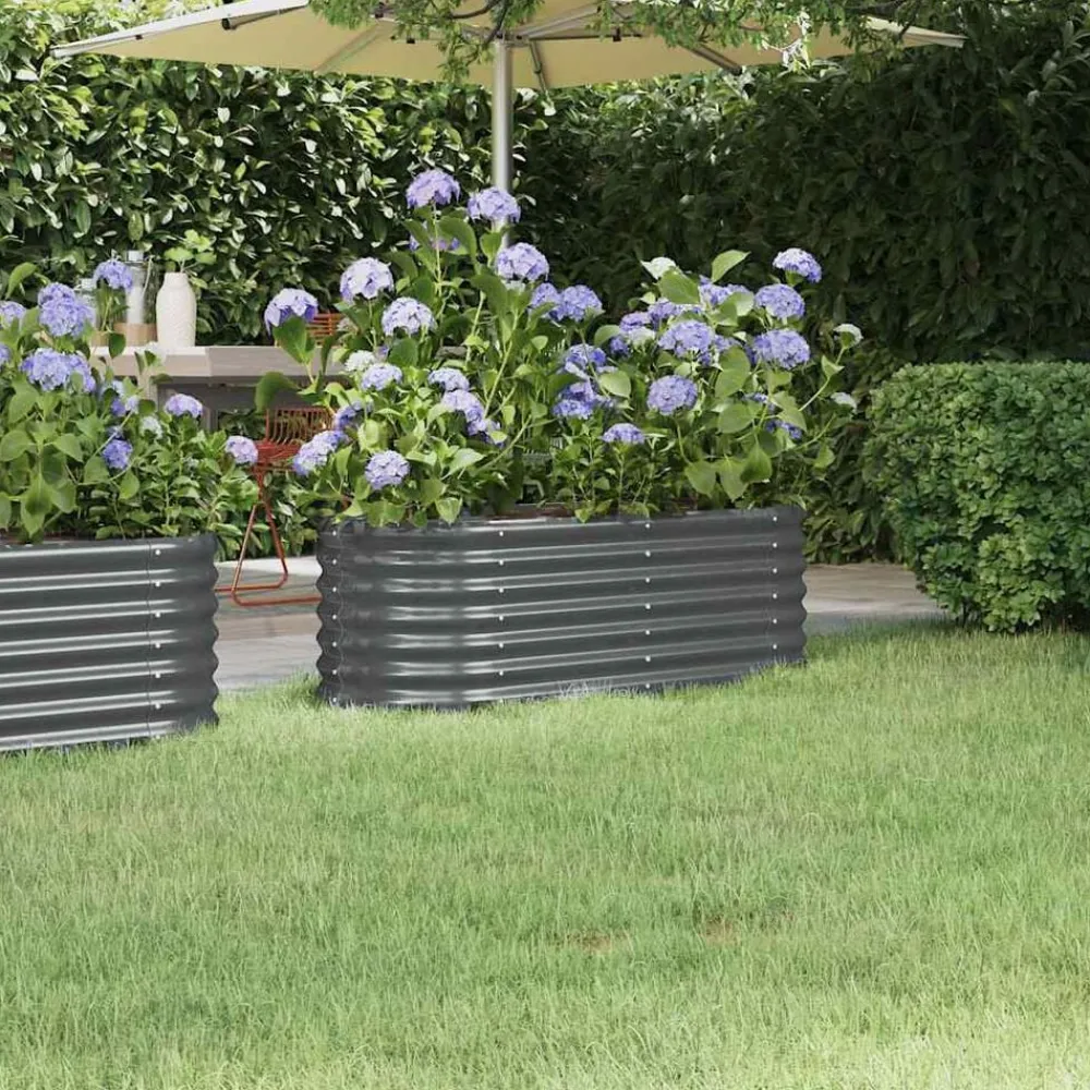 Tuin & Gazon*vidaXL Plantenbak 114x40x36 cm gegalvaniseerd staal kleurig Antraciet