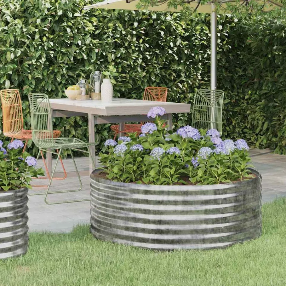 Plantenbak 100x100x36 cm gegalvaniseerd staal kleurig>vidaXL Sale