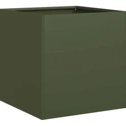 Tuin & Gazon*vidaXL Plantenbak 40x40x40 cm koudgewalst staal Olijfgroen