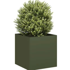 Tuin & Gazon*vidaXL Plantenbak 40x40x40 cm koudgewalst staal Olijfgroen