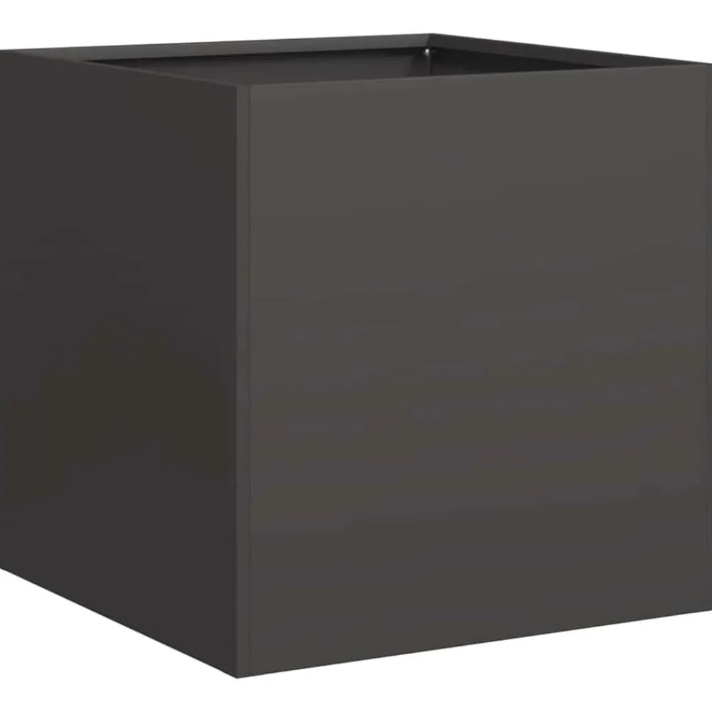 Tuin & Gazon*vidaXL Plantenbak 40x40x40 cm koudgewalst staal Zwart