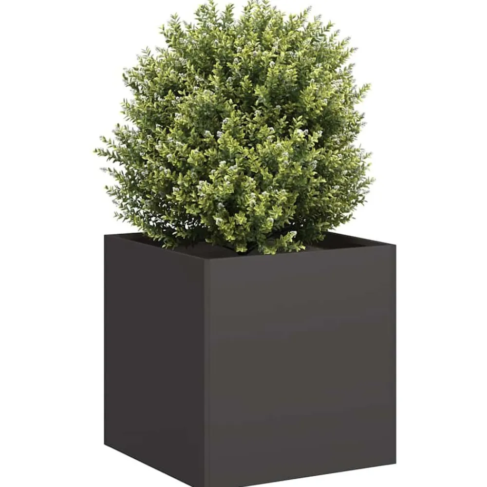 Tuin & Gazon*vidaXL Plantenbak 40x40x40 cm koudgewalst staal Zwart