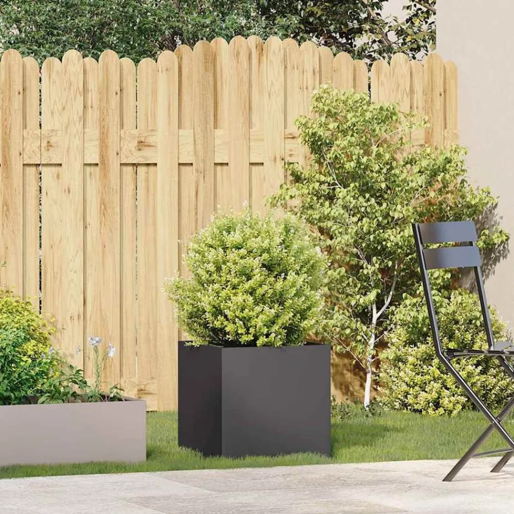 Tuin & Gazon*vidaXL Plantenbak 40x40x40 cm koudgewalst staal Zwart