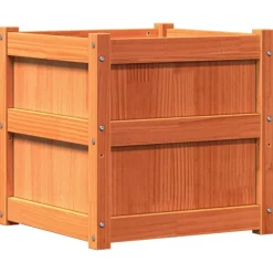 Tuin & Gazon*vidaXL Plantenbak 50x50x50 cm massief grenenhout wasbruin Bruingrenen