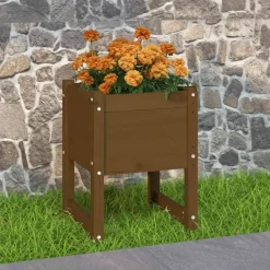 Tuin & Gazon*vidaXL Plantenbak 40x40x52,5 cm massief grenenhout Honingbruin