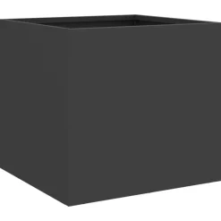 Tuin & Gazon*vidaXL Plantenbak 32x30x29 cm staal zwart Staal/Zwart