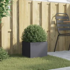 Tuin & Gazon*vidaXL Plantenbak 32x30x29 cm staal antracietkleurig Staal/Antracietkleurig