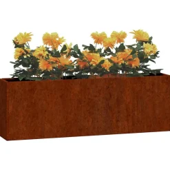 Plantenbakken wandmontage 2 st 53x10x17 cm cortenstaal roestig><noscript><img width=