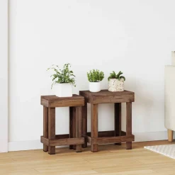 Plantenstandaard 2 pcs Bruin 70 x 11 x 27 cm Mahoniehout>vidaXL Sale