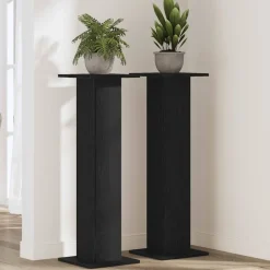 Elektronica|Tuin & Gazon*vidaXL Plantenstandaard 2 pcs 30 x 30 x 95 cm Bewerkt hout Zwart eiken