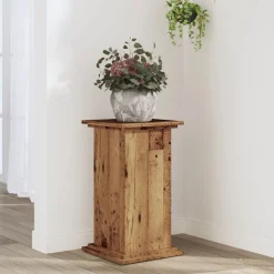 Tuin & Gazon*vidaXL Plantenstandaard 33x33x60 cm bewerkt hout kleurig Oud hout