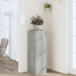 Tuin & Gazon*vidaXL Plantenstandaard 33x33x100 cm bewerkt hout Betongrijs