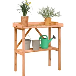 Plantentafel met schap 78x38x82,5 cm vurenhout>vidaXL Sale