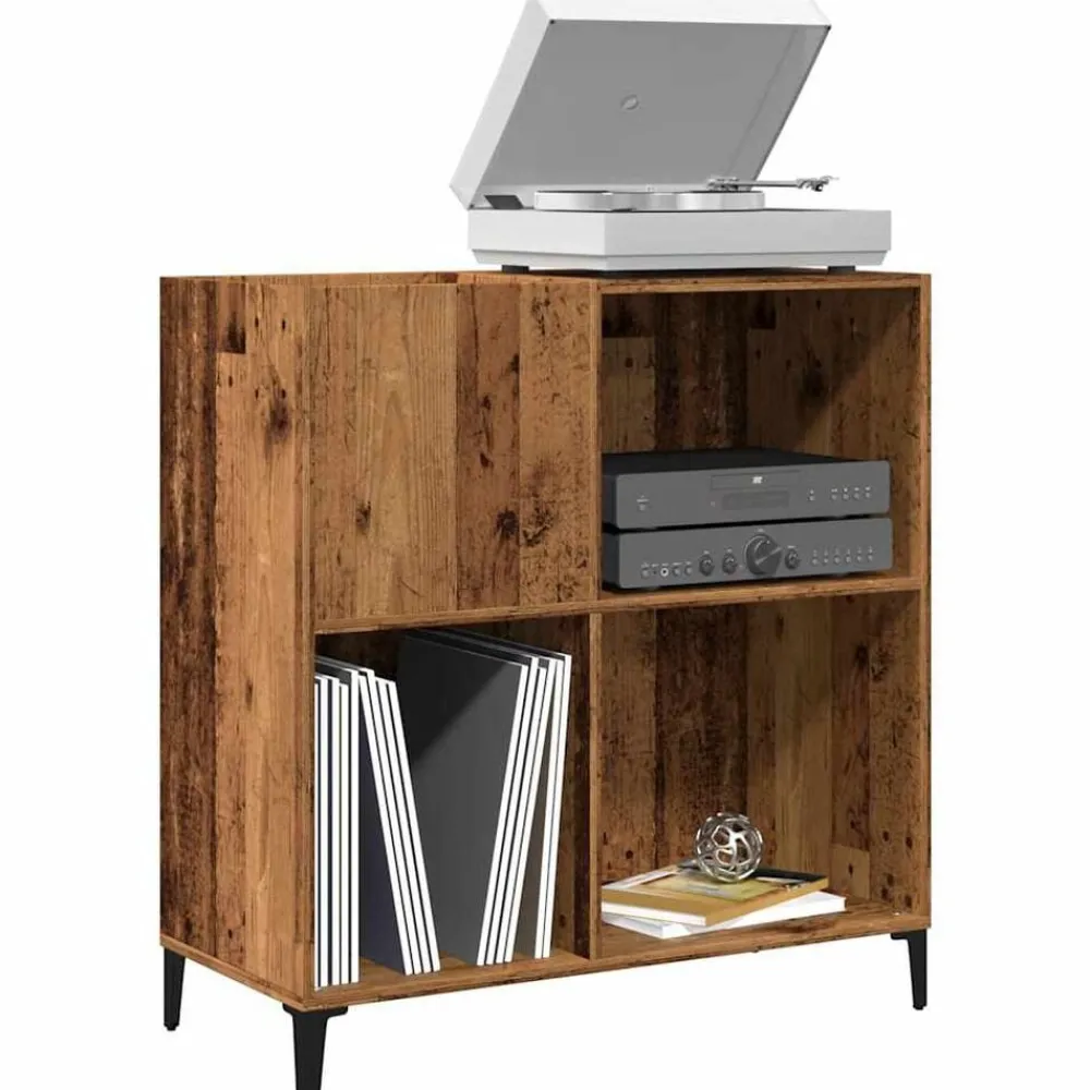 Platenkast 84,5x38x89 cm bewerkt hout kleurig>vidaXL Hot