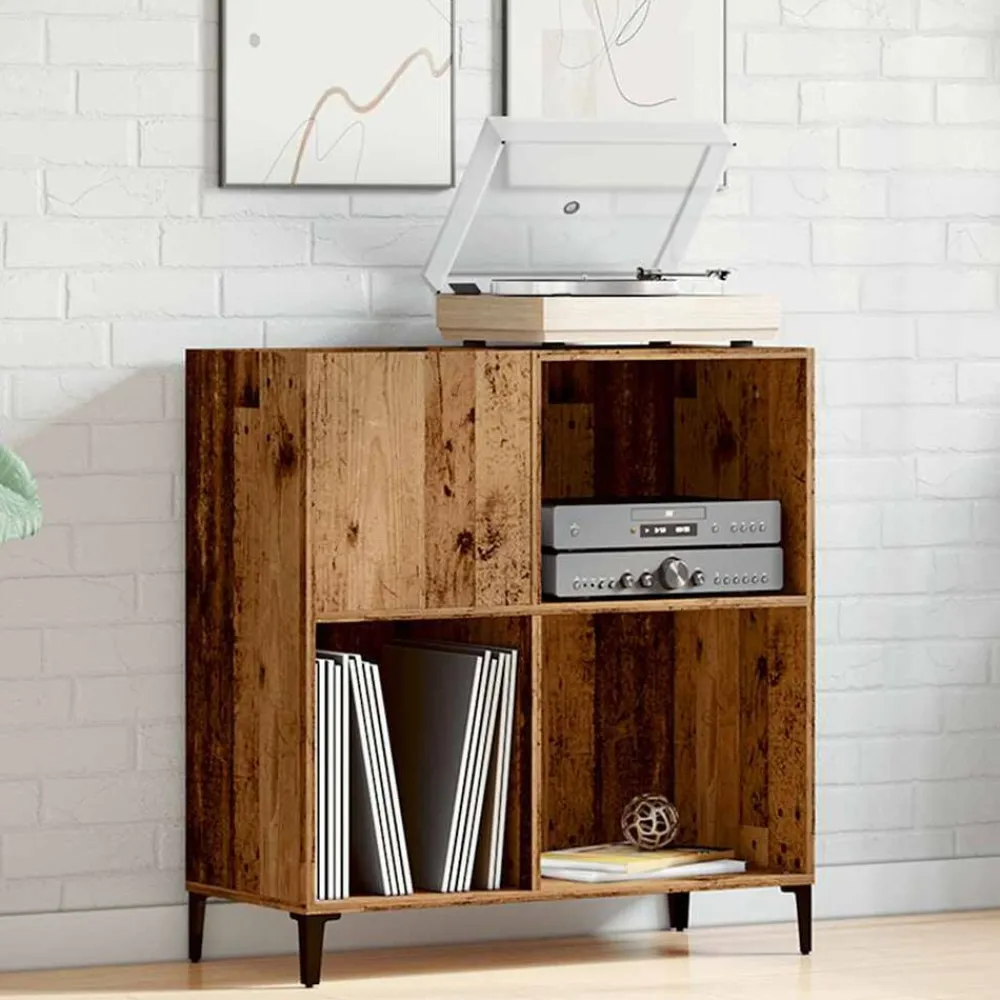Platenkast 84,5x38x89 cm bewerkt hout kleurig>vidaXL Hot