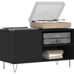 Kasten & Opbergmeubelen*vidaXL Platenkast 85x38x48 cm bewerkt hout Zwart