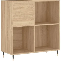 Kasten & Opbergmeubelen*vidaXL Platenkast 84,5x38x89 cm bewerkt hout kleurig Sonoma eiken