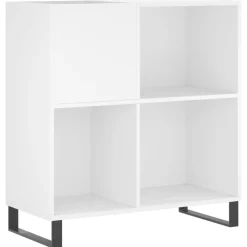 Kasten & Opbergmeubelen*vidaXL Platenkast 84,5x38x89 cm bewerkt hout Wit