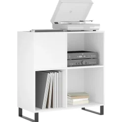 Kasten & Opbergmeubelen*vidaXL Platenkast 84,5x38x89 cm bewerkt hout Wit