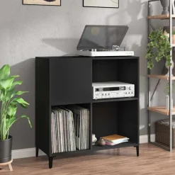 Platenkast 84,5x38x89 cm bewerkt hout>vidaXL