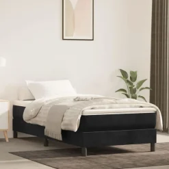 Bedden & Accessoires*vidaXL Pocketveringmatras medium 80x200x20 cm fluweel Zwart