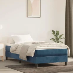 Bedden & Accessoires*vidaXL Pocketveringmatras medium 80x200x20 cm fluweel Donkerblauw