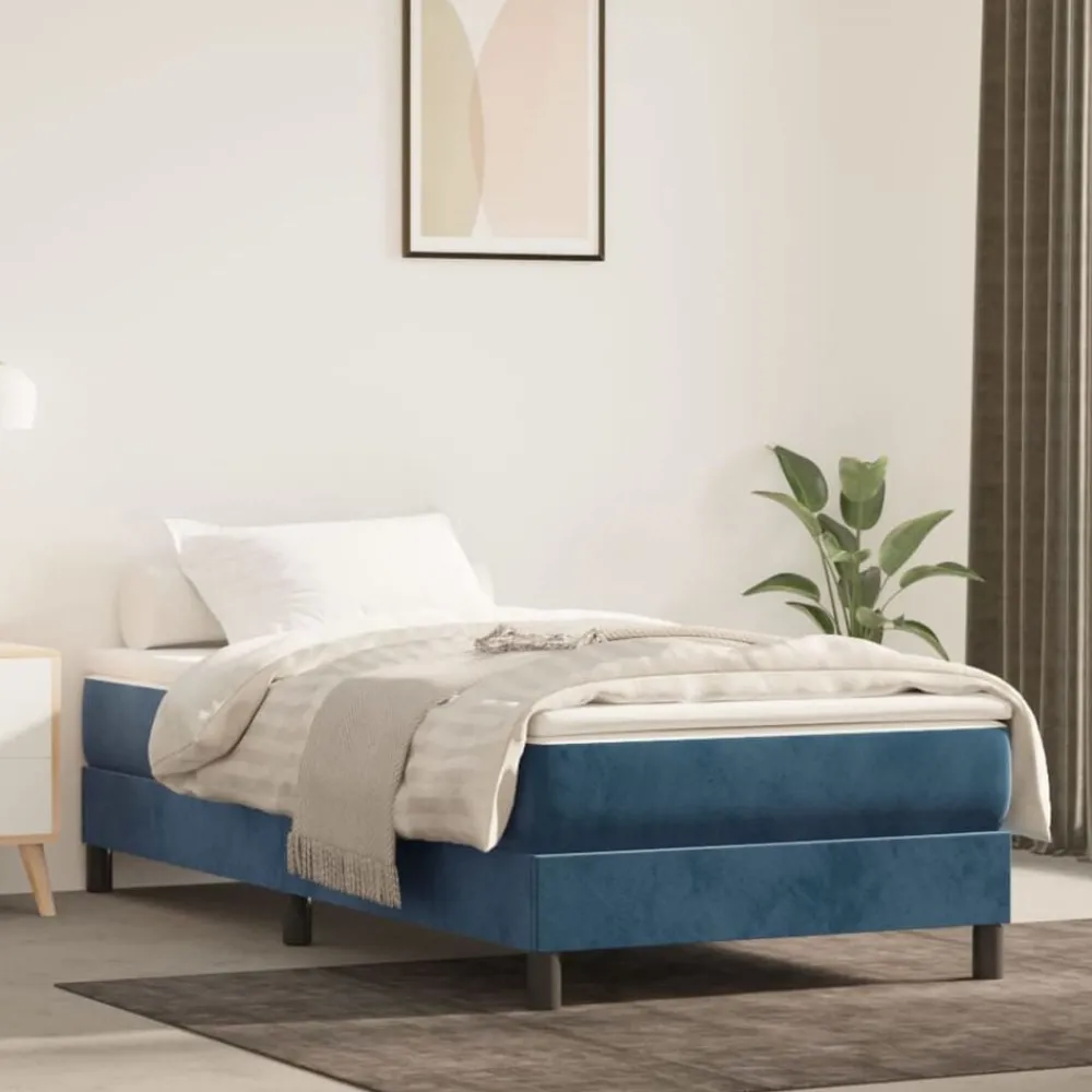Bedden & Accessoires*vidaXL Pocketveringmatras medium 80x200x20 cm fluweel Donkerblauw