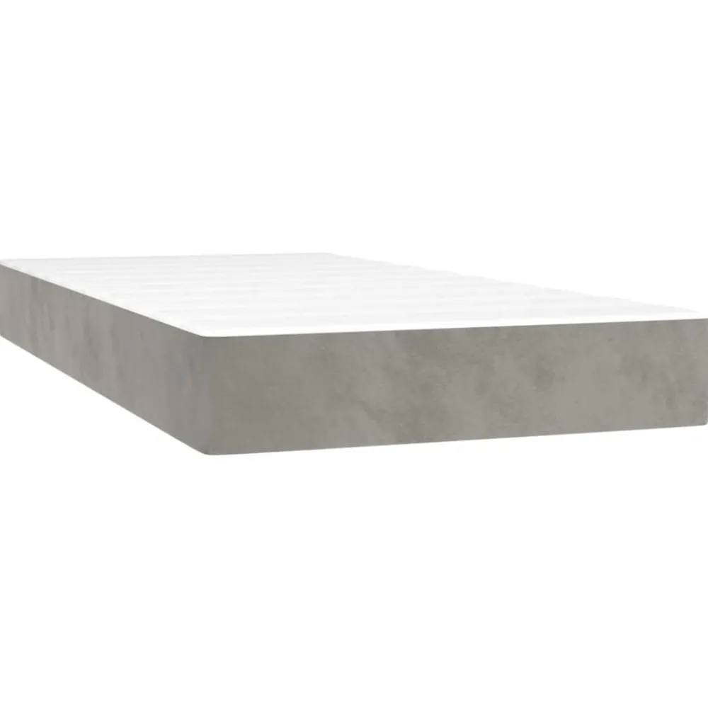 Bedden & Accessoires*vidaXL Pocketveringmatras medium 80x200x20 cm fluweel Lichtgrijs