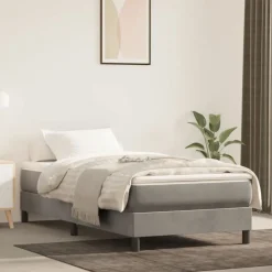 Bedden & Accessoires*vidaXL Pocketveringmatras medium 80x200x20 cm fluweel Lichtgrijs