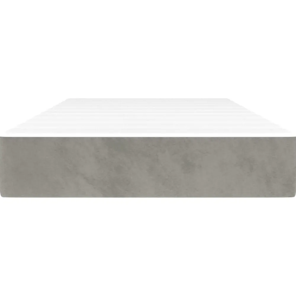 Bedden & Accessoires*vidaXL Pocketveringmatras medium 80x200x20 cm fluweel Lichtgrijs