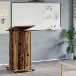 Kantoormeubelen*vidaXL Podium met lade met plank Oudhout 55 x 55 x 107 cm Bewerkt hout Oud hout