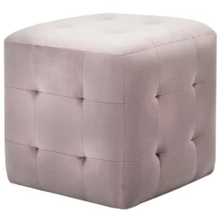 Poefs*vidaXL Poef 2 st 30x30x30 cm fluweel Roze