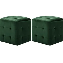 Poefs*vidaXL Poef 2 st 30x30x30 cm fluweel Groen