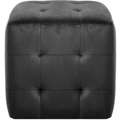 Poefs*vidaXL Poef 2 st 30x30x30 cm fluweel Zwart
