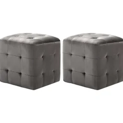 Poef 2 st 30x30x30 cm fluweel>vidaXL Best