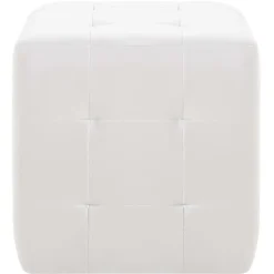 Poefs*vidaXL Poef 2 st 30x30x30 cm kunstleer Wit